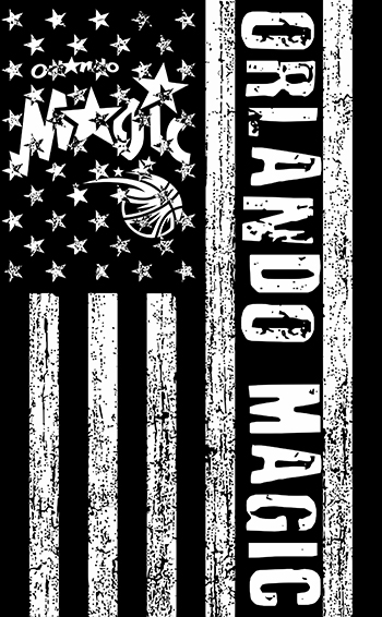 Orlando Magic Black And White American Flag logo vinyl decal